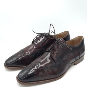 Giovacchini Italy Men's Ox Blood Wingtip Oxfords Dress Shoes size 10.5